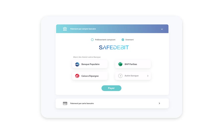 Paiement compte bancaire Safedebit